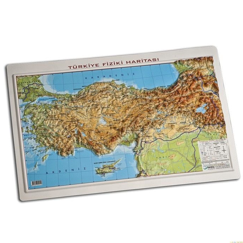 Gürbüz Kabartma Türkiye Harita Fiziki 35X50