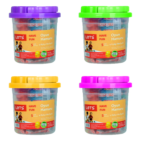 LETS OYUN HAMURU KALIP HEDİYELİ 100 GR 5 RENK L8100