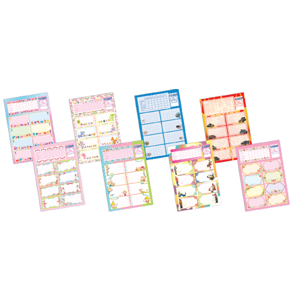 Gıpta Okul Etiketi Ders Programlı 3 Lü 3-2548000-2101 - 50'li Paket