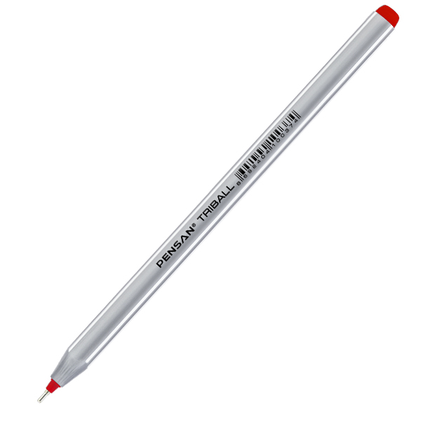 Pensan Tükenmez Kalem Triball 1.0 Mm Bilye Uç Kırmızı 12 Li 1003 - 12'li Paket