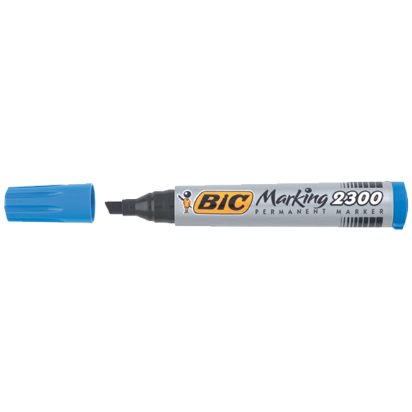 BİC MARKÖR PERMANENT KESİK UÇLU MAVİ 2300 06