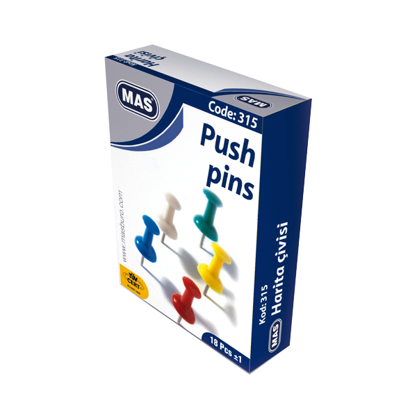Mas Harita Çivisi Karışık Renkli 315 - 36'lı Paket