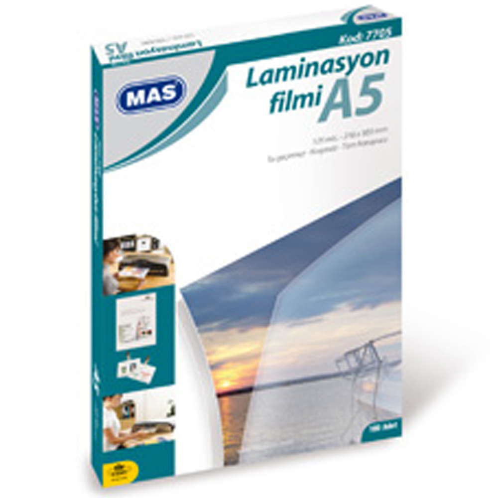 Mas Laminasyon Filmi Parlak A5 125 Mıc 7705 - 100'lü Paket