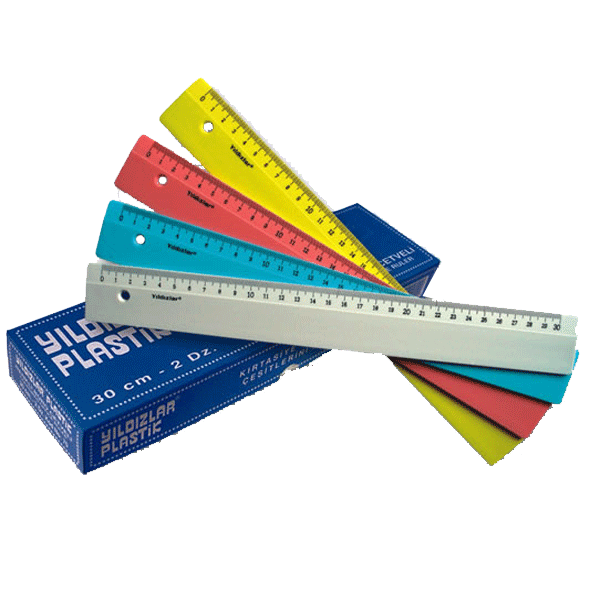 Yıldızlar Standart Cetvel Plastik Renkli 30 Cm 70 - 24'lü Paket