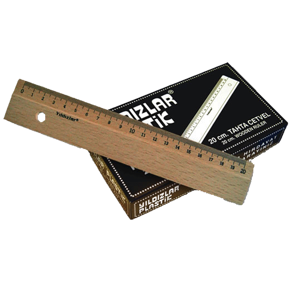 Yıldızlar Standart Cetvel Tahta 20 Cm 90 - 24'lü Paket