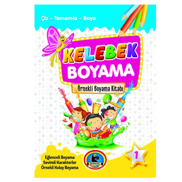 4E BOYAMA KİTABI KELEBEK ÖRNEKLİ RENKLİ 32 SYF KARATAY YAYINEVİ