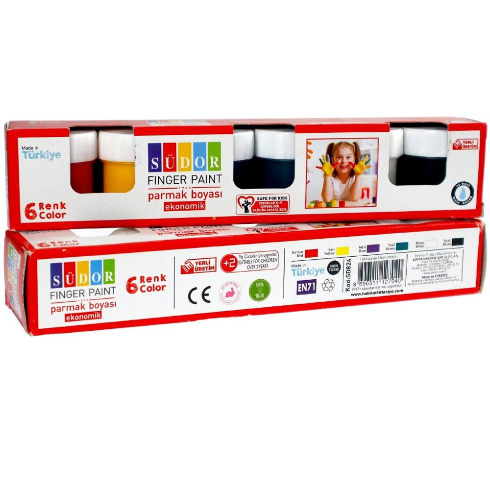 SÜDOR PARMAK BOYASI 6 RENK SET 15 ML EKO