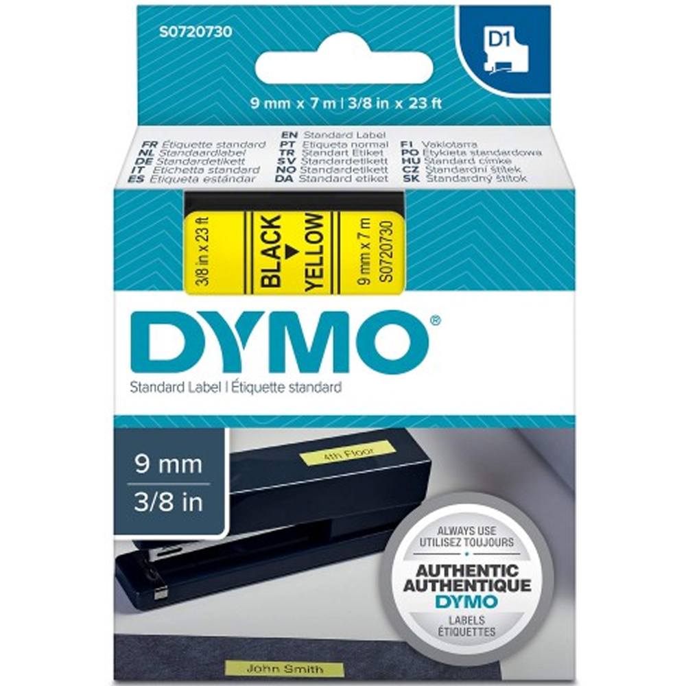 DYMO D1 ŞERİT STANDART 9 MMX7 MT SARI ÜZERİNE SİYAH 40918 S0720730