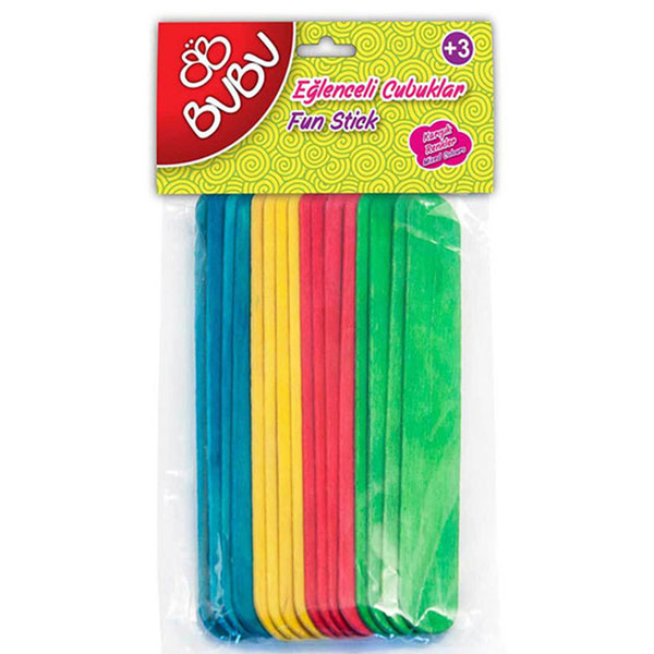 Bu-Bu Eğlenceli Çubuklar Renkli 15X1,8 Cm Bubu-Hs0014
