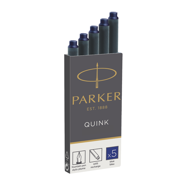 Parker Dolma Kalem Kartuşu Quink 5 Li Mavi 1950384 - 20'li Paket
