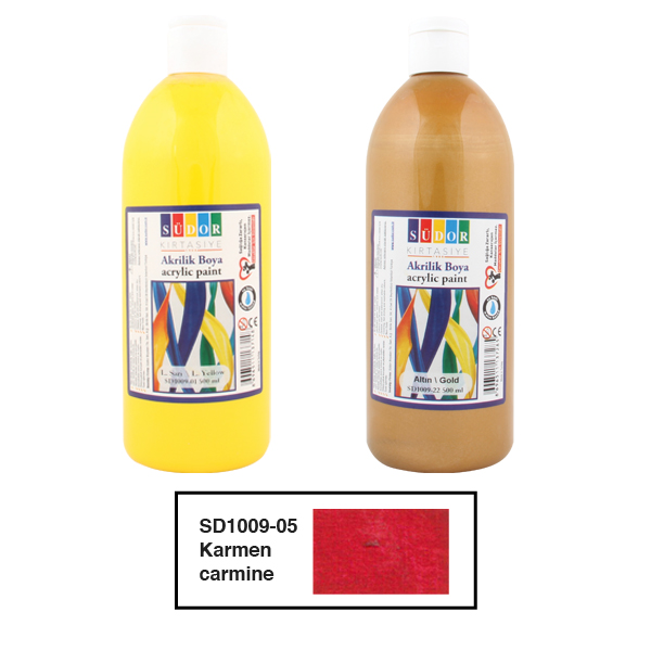 SÜDOR AKRİLİK BOYA 500 ML KARMEN KIRMIZI SD1009-05