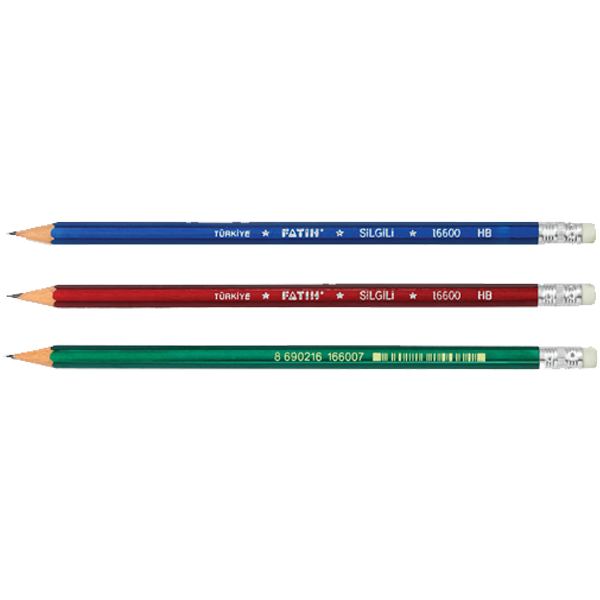 Fatih Kurşun Kalem Köşeli Silgili 16600 - 144'lü Kutu