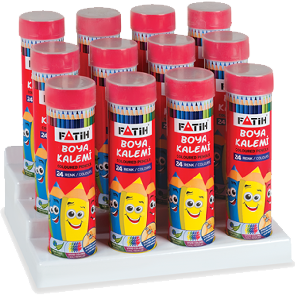 Fatih Kuru Boya Metal Tüp Kutu Tam Boy 24 Renk 33224 - 12'li Paket