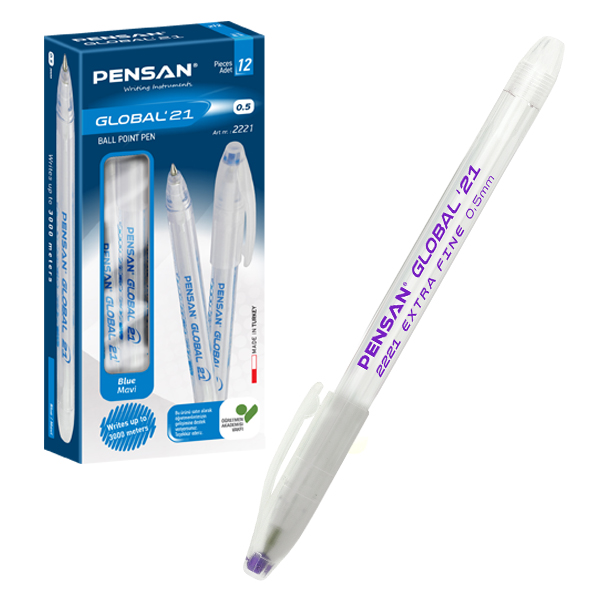 Pensan Tükenmez Kalem Global 0.5 Mm Eflatun 2221 - 12'li Paket