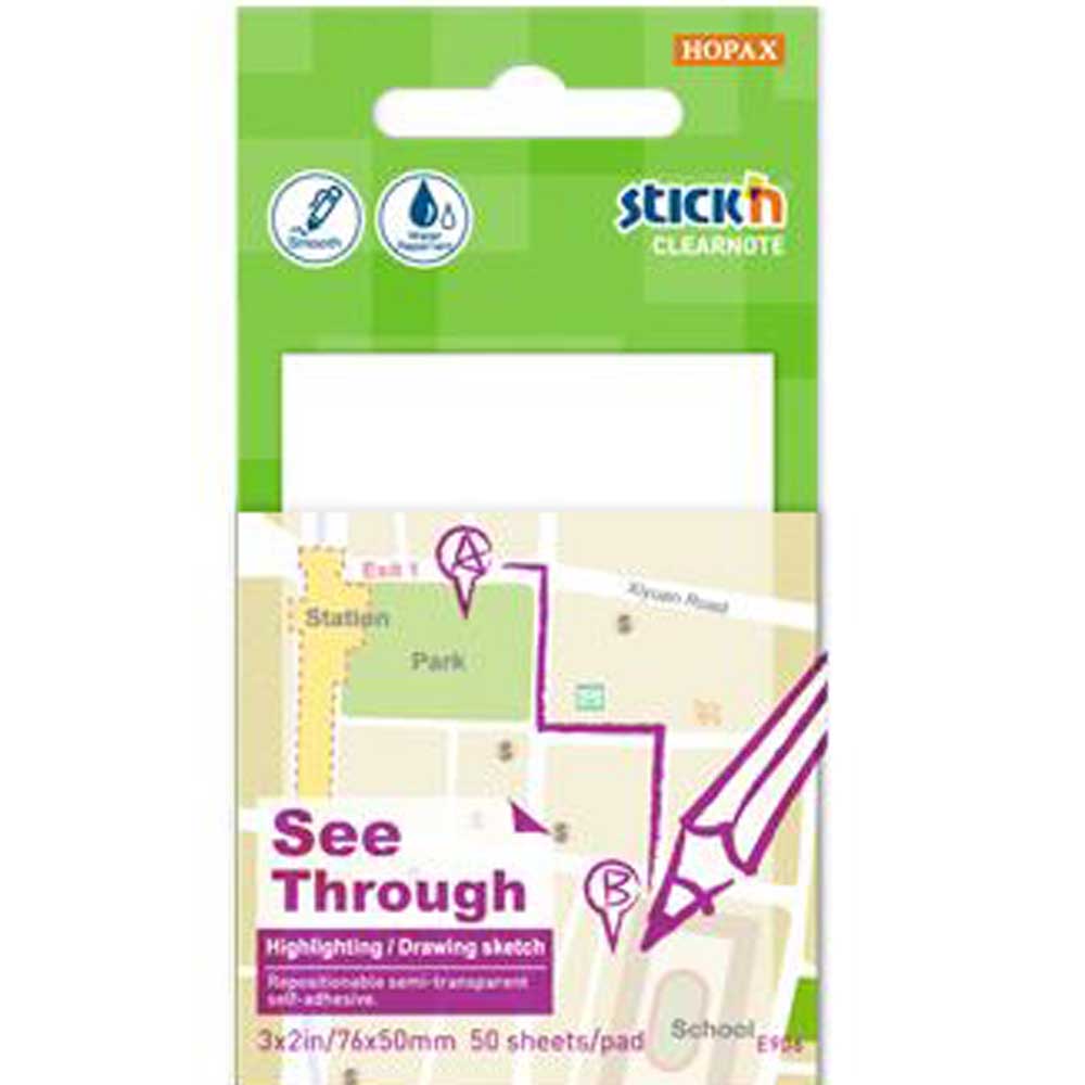 HOPAX STİCKN YAPIŞKANLI NOT KAĞIDI YARI SAYDAM 50 YP 76X51 BEYAZ 21708