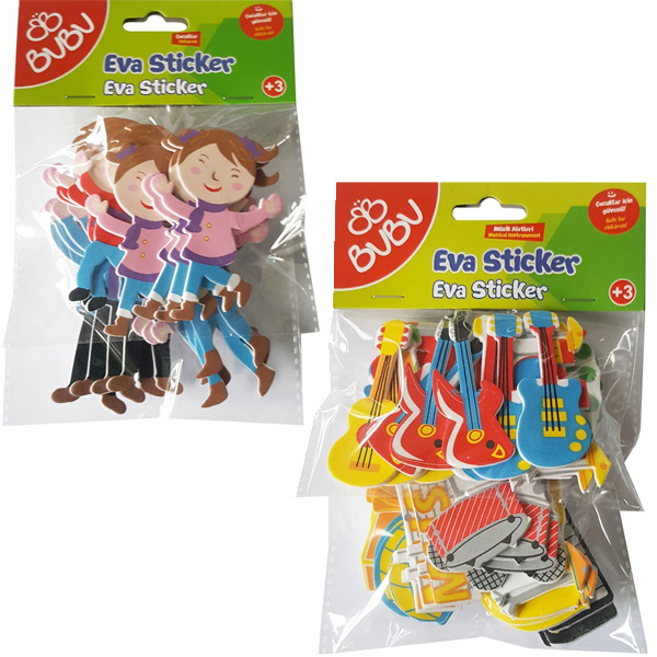 BU-BU 3D EVA STİCKER RENKLİ KARIŞIK 24 LÜ BUBU-STS043