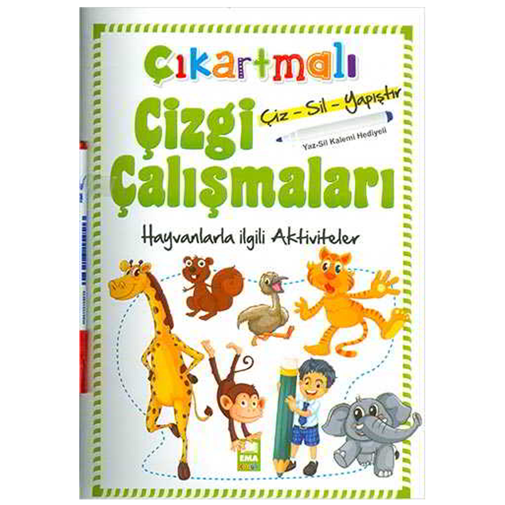 EMA ÇIKARTMALI ÇİZGİ ÇALIŞM.-HAYVANLAR/EMAÇOCUK