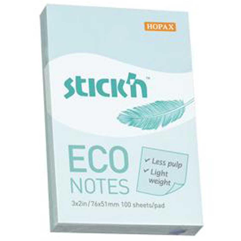 HOPAX STİCKN YAPIŞKANLI NOT KAĞIDI 100 YP 76X51 ECO PATEL MAVİ HE21743