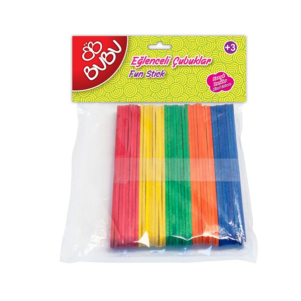 Bu-Bu Eğlenceli Çubuklar Renkli 11,5X1 Cm