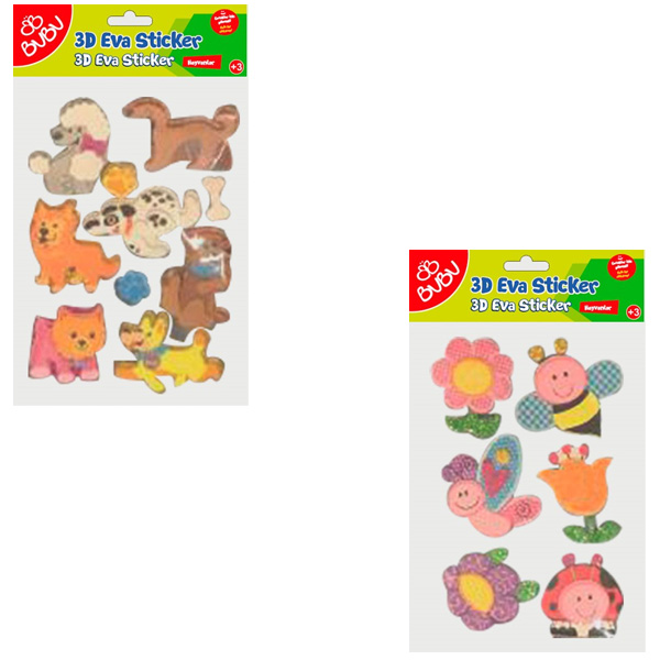 BU-BU 3D EVA SİMLİ STİCKER HAYVANLAR BUBU-STS045