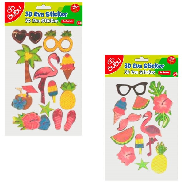 Bu-Bu 3D Eva Simli Sticker Yaz Zamanı 24 Lü