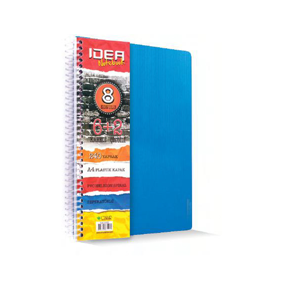 ÇINAR SPİRALLİ AYRAÇLI DEFTER İDEA A5 150 YP 4+1 66001