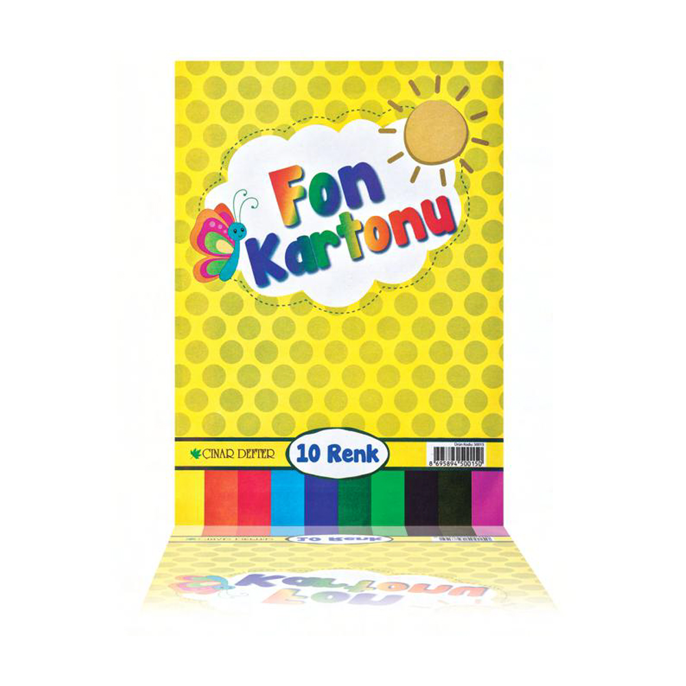 ÇINAR FON KARTONU 24X34 10 LU KARIŞIK 50015