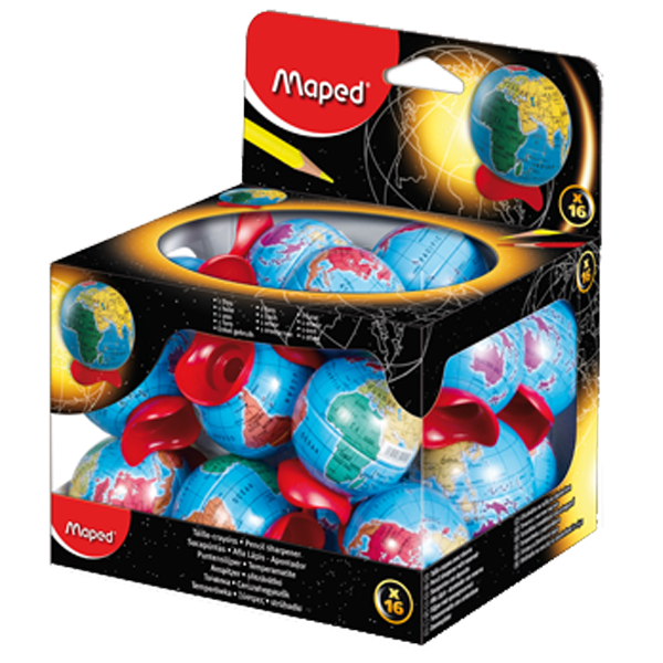 MAPED ÖĞRENCİ KALEMTIRAŞI GLOBE METAL KÜRE HAZNELİ 16 LI 51111
