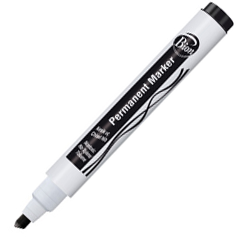 Bion Markör Permanent Kesik Uç Siyah 9177 - 12'li Paket