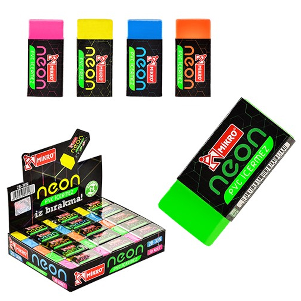 MİKRO SİLGİ NEON 30 LU 2B-30