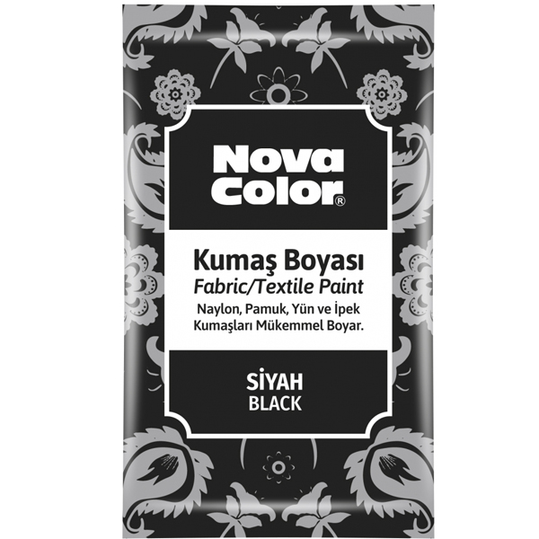 Nova Color Kumaş Boyası Toz 12 Gr Siyah Nc-904 - 12'li Paket