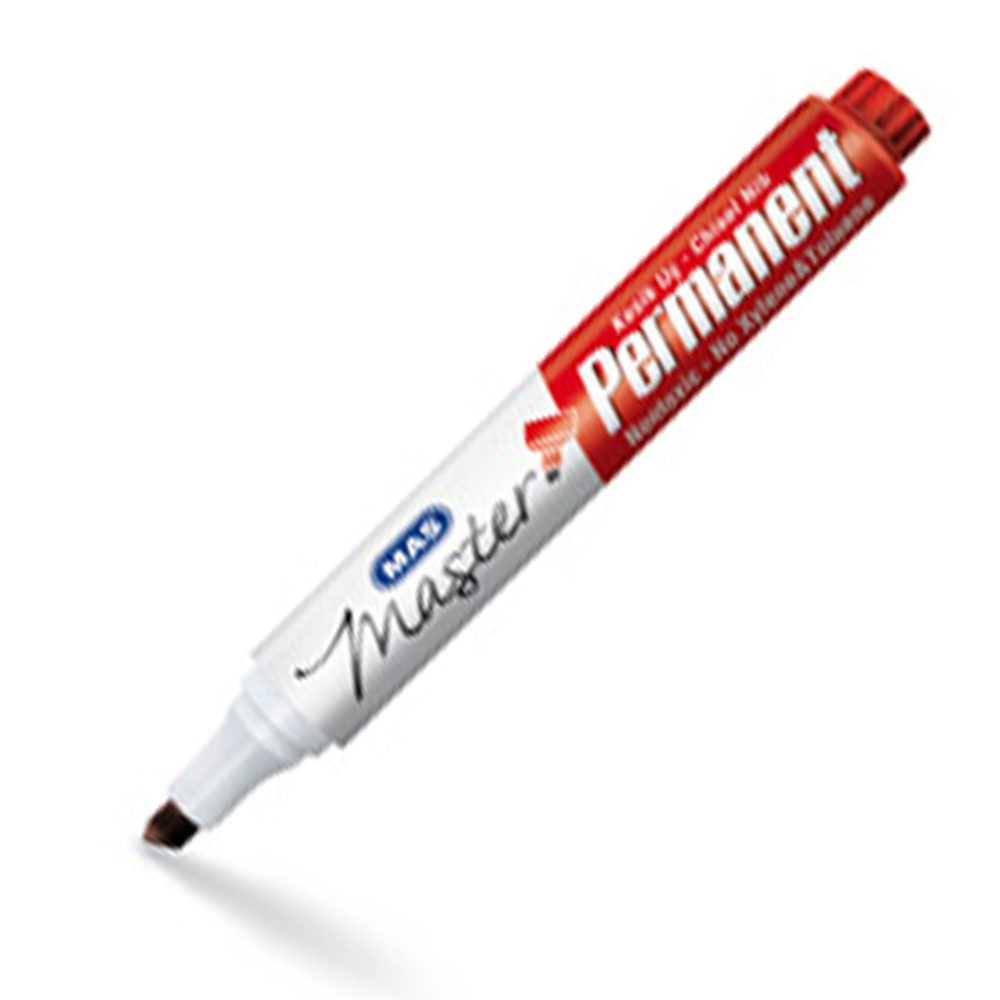 Mas Permanent Marker Kesik Uç Kırmızı 6408