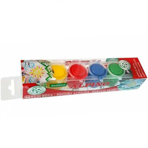ALPİNO AKRİLİK BOYA 6 RENK 25 ML DV-000203