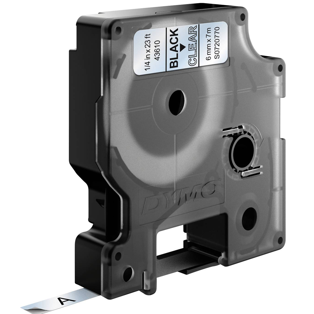 Dymo D1 Yedek Şerit 6 Mmx7 Mt Şeffaf/Siyah 43610