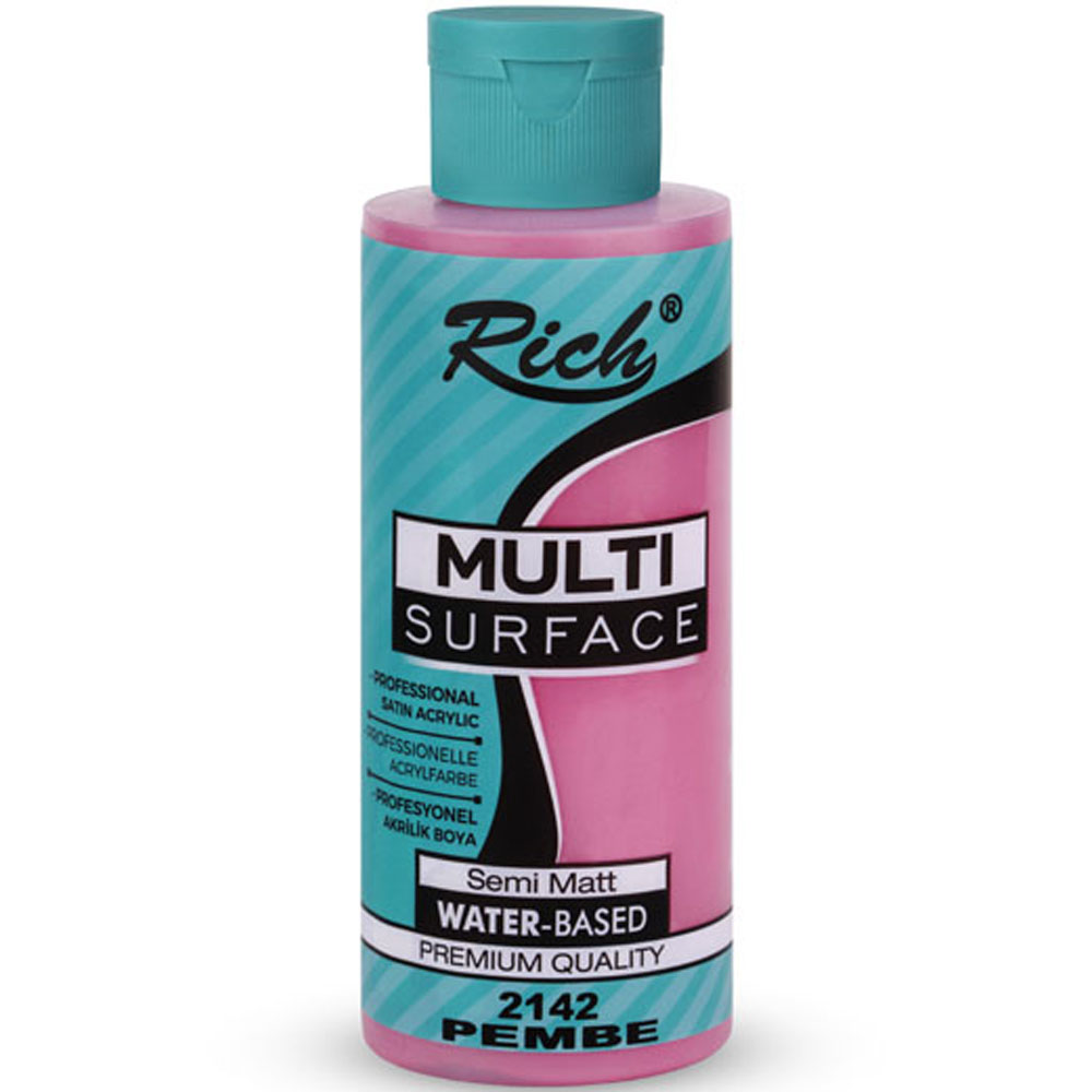 RİCH AKRİLİK BOYA MULTİ SURFACE 120 CC PEMBE 120-2142