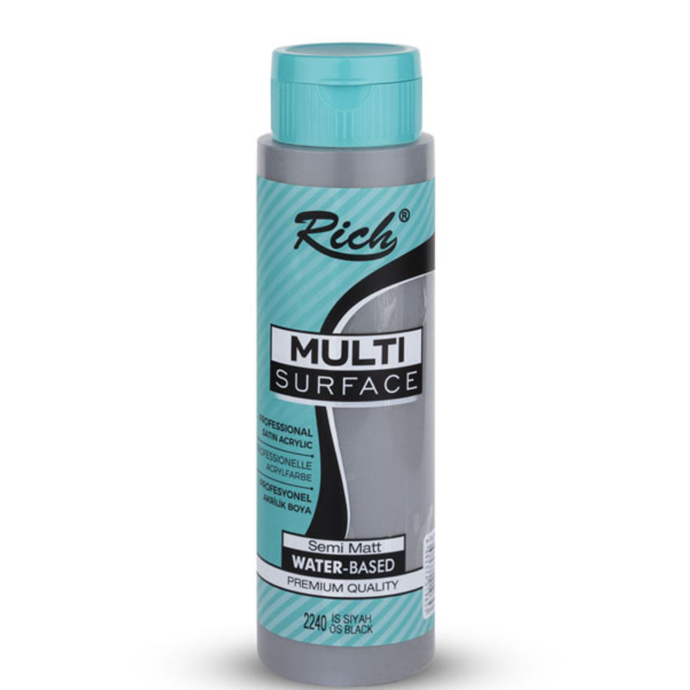 RİCH AKRİLİK BOYA MULTİ SURFACE 500 CC İS SİYAH 500-2240