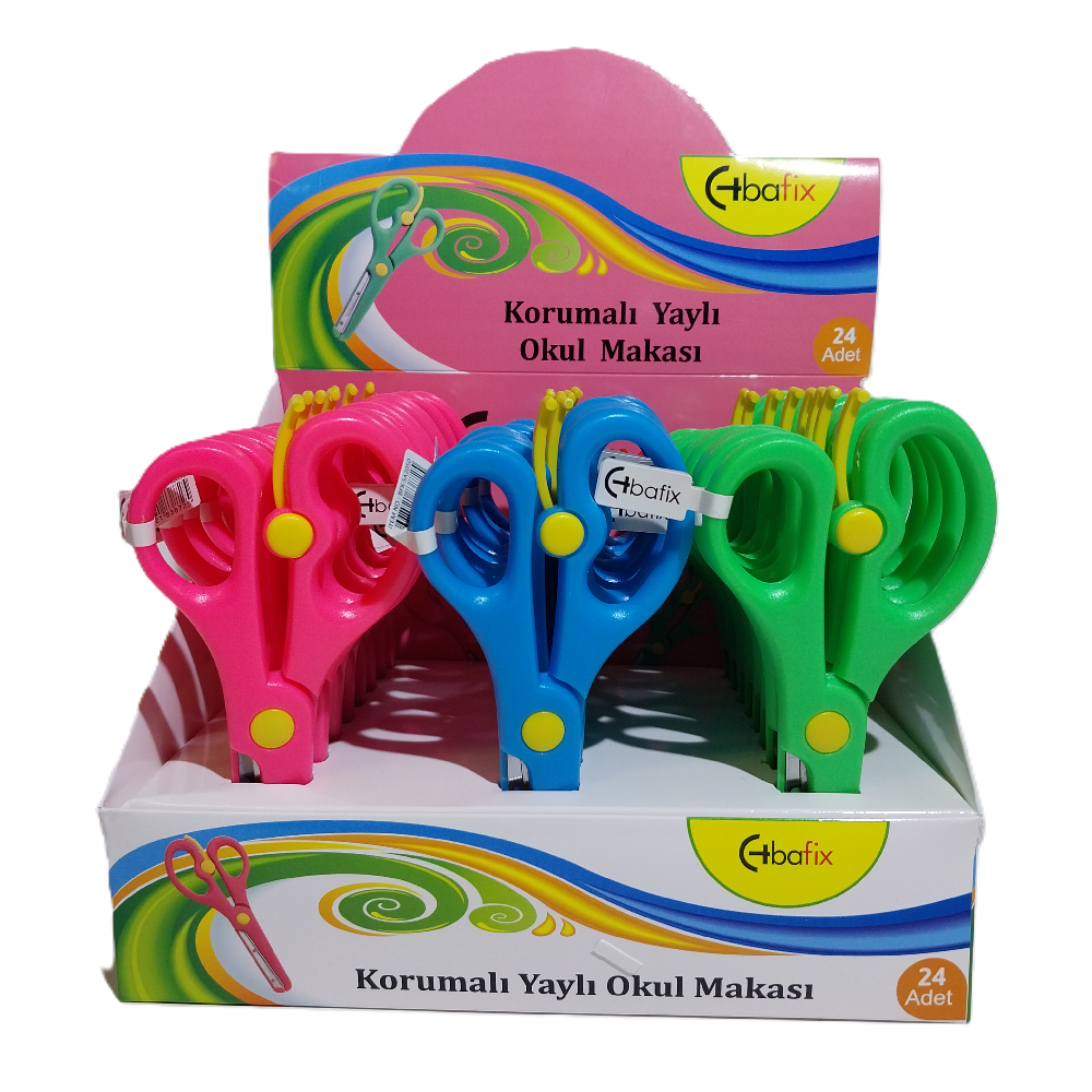 Bafix Okul Makası Korumalı Yaylı 13,5 Cm Bfx-Sa2050 - 24'lü Paket