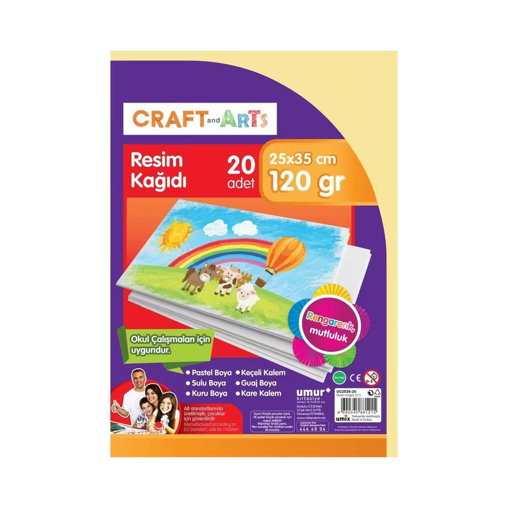 CRAFT AND ARTS RESİM KAĞIT 20 Lİ 35X50