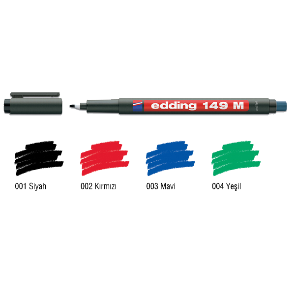 Edding Asetat Kalemi Permanent M Seri 1 Mm Yeşil 149M - 10'lu Paket
