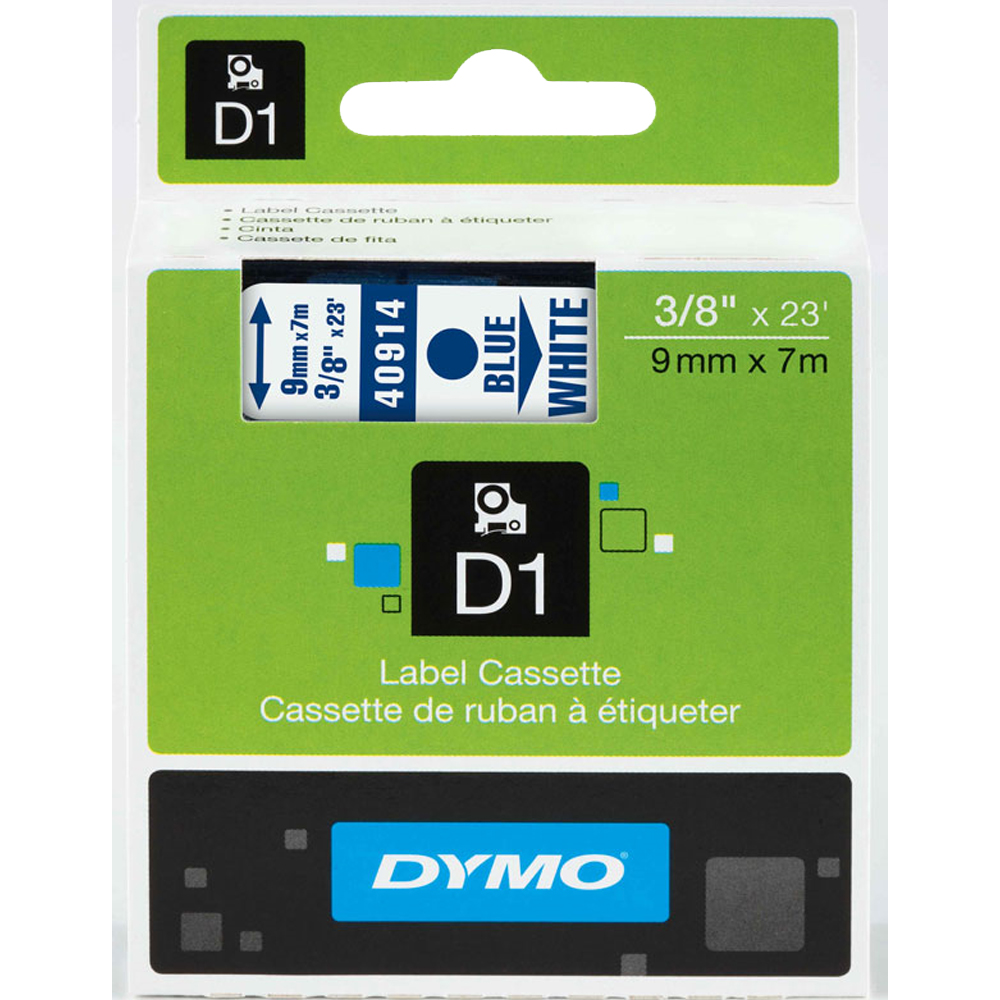 DYMO D1 ŞERİT 9 MMX7MT BEYAZ/ MAVİ 40914