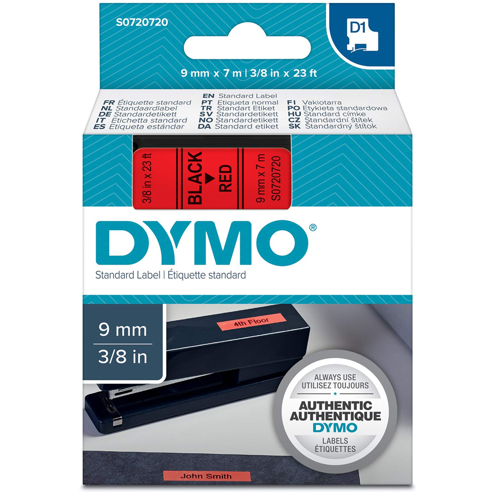 DYMO D1 ŞERİT 9 MMX7MT KIRMIZI/ SİYAH 40917