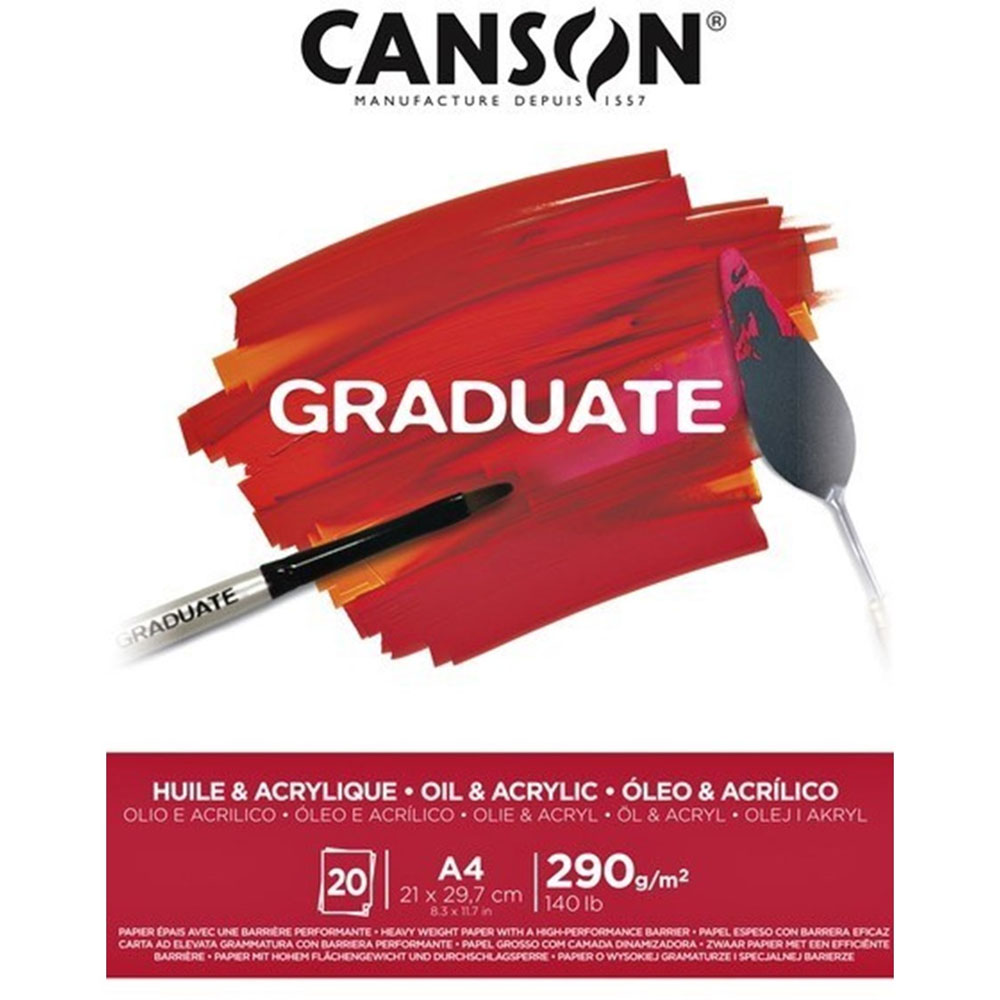 CANSON ÇİZİM BLOĞU GRADUATE YAĞLI BOYA VE AKRİLİK 20 SYF A4 290 GR