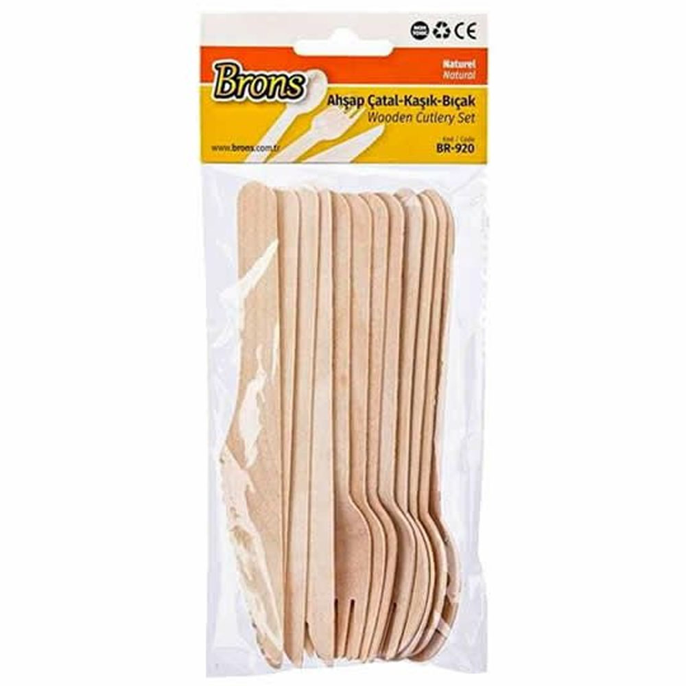 Brons Çatal Kasık Bıçak Naturel Br-920