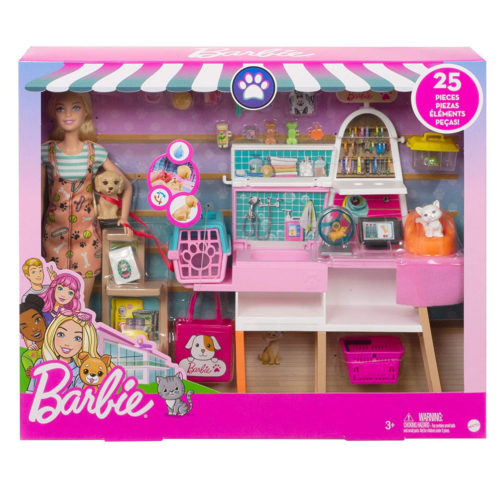 BARBİE VE EVCİL HAYVAN DÜKKANI OYUN SETİ GRG90