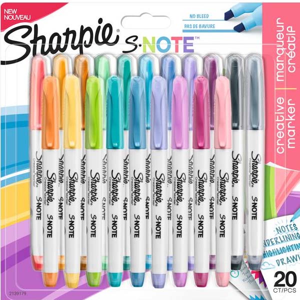 SHARPİE FOSFORLU KALEM SNOTE ÇOK İŞLEVLİ KARIŞIK 20 Lİ BLS