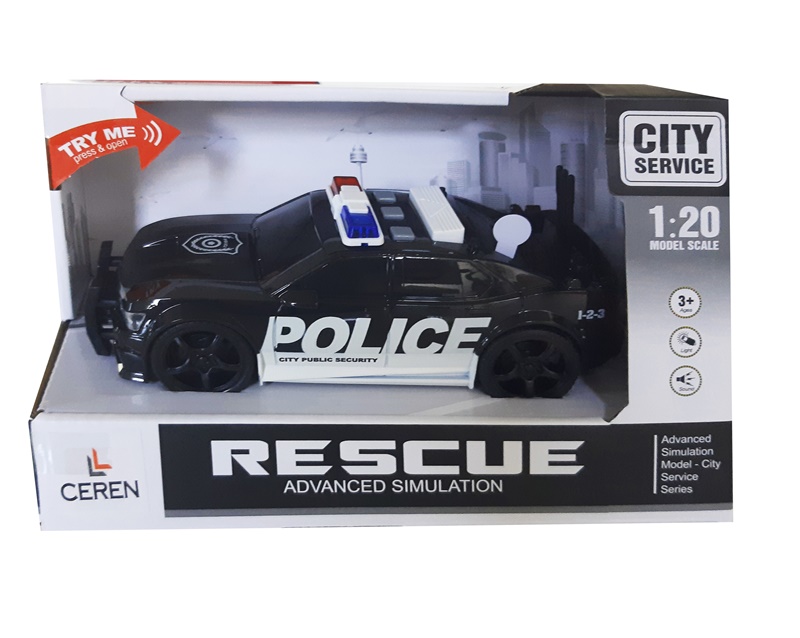 Ctoy Işıklı Ve Sesli Sürtmeli Polis Arabası 1:20