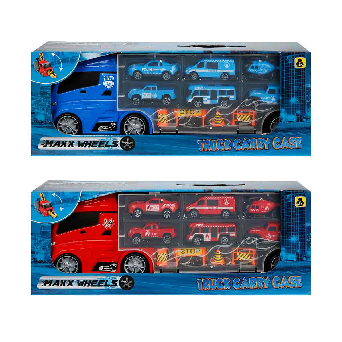 SUNMAN OYUNCAK MAXX WHEELS TRANSPORTER 40 CM 6 ARAÇLI AKSESUARLI SET 2 S00002327