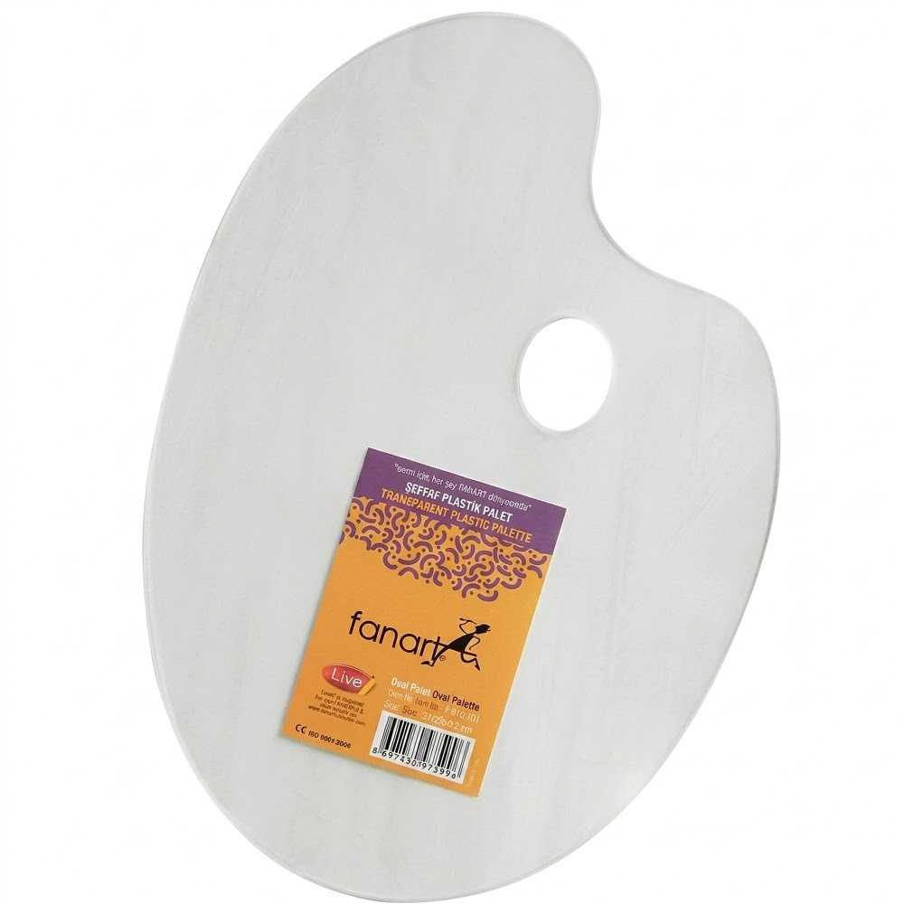 FANART ACADEMY ŞEFFAF PLASTİK OVAL PALET 24X34 CM