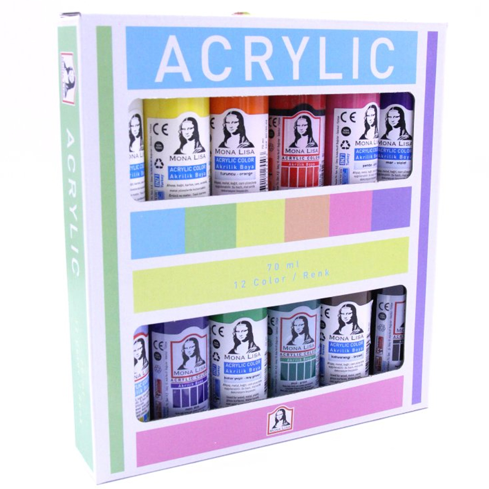 MONA LİSA AKRİLİK BOYA 12X70 ML SET BULUT MAVİ