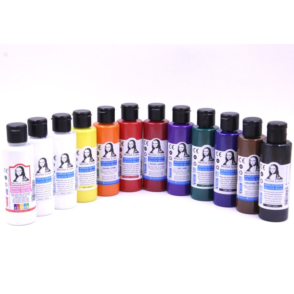 Monalisa Akrilik Boya 12 Renk 70 Ml Set Extra Beyaz Sd150-X14